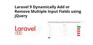 Laravel 9 Add Or Remove Multiple Input Fields With Jquery Tuts Make