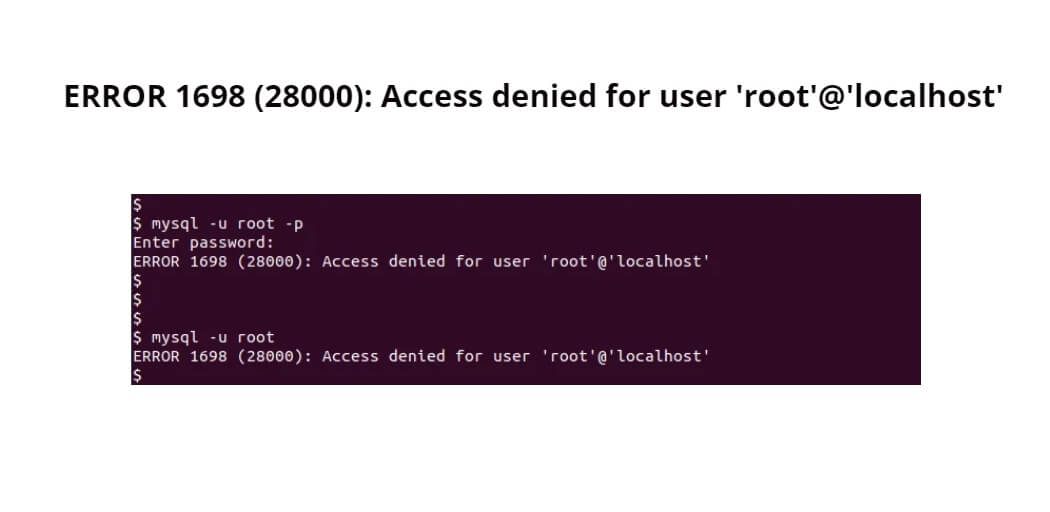 ERROR Access Denied For User Root Localhost Using Password Yes No MySQL