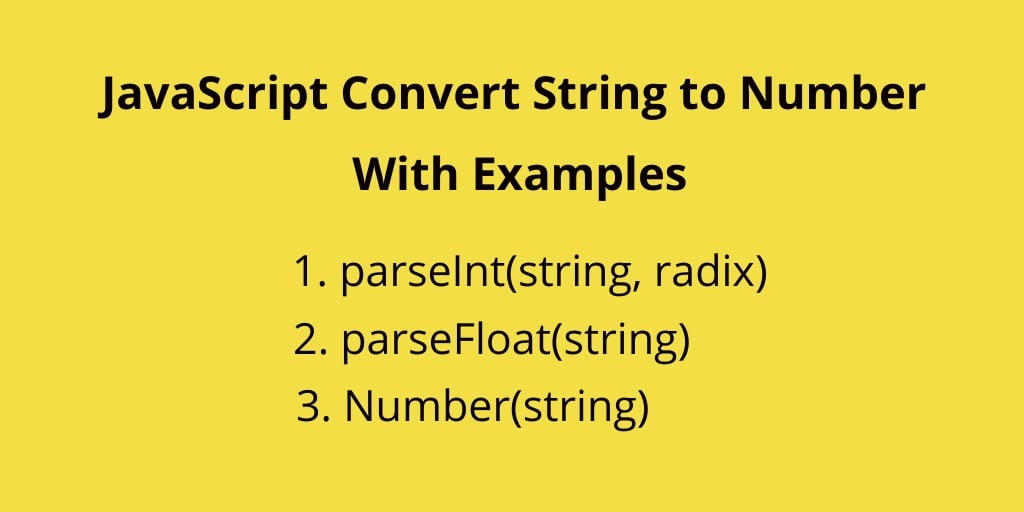 best way to convert string to number javascript
