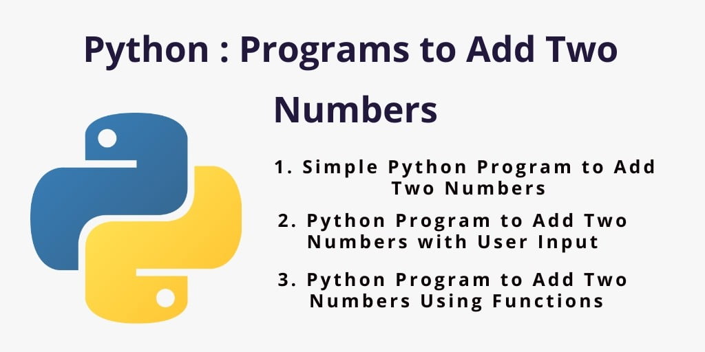 Python Program To Add Two Numbers Tuts Make