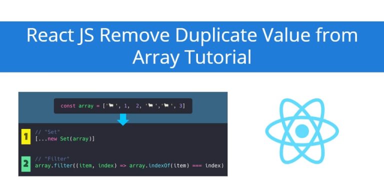 Remove Duplicate Values From Array React Js