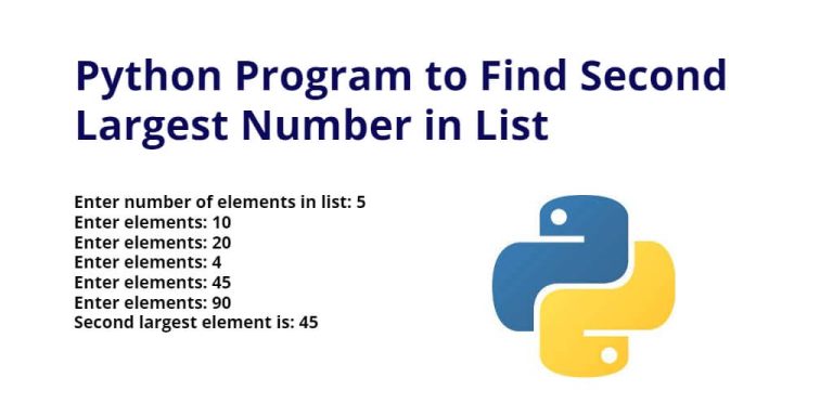 Python Program To Find Second Largest Number In List Tuts Make