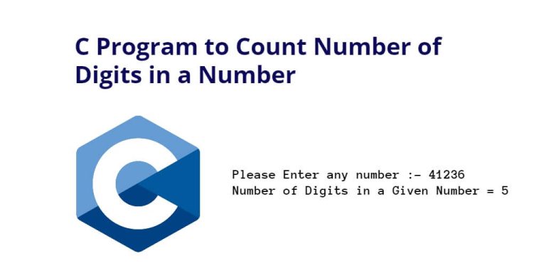 C Program To Count Number Of Digits In A Number Tuts Make