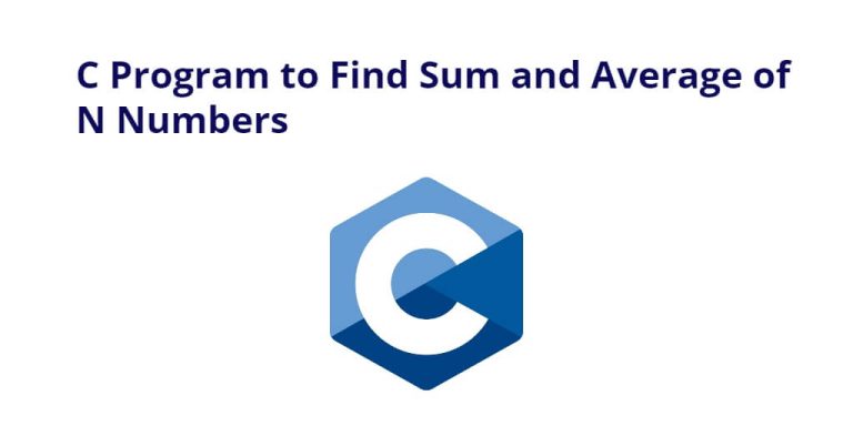 sum and average of n numbers in c