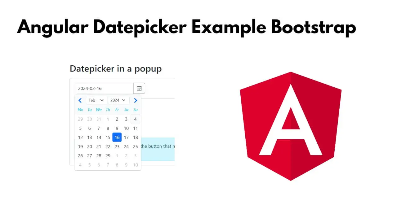 Angular 17 Datepicker Example Bootstrap