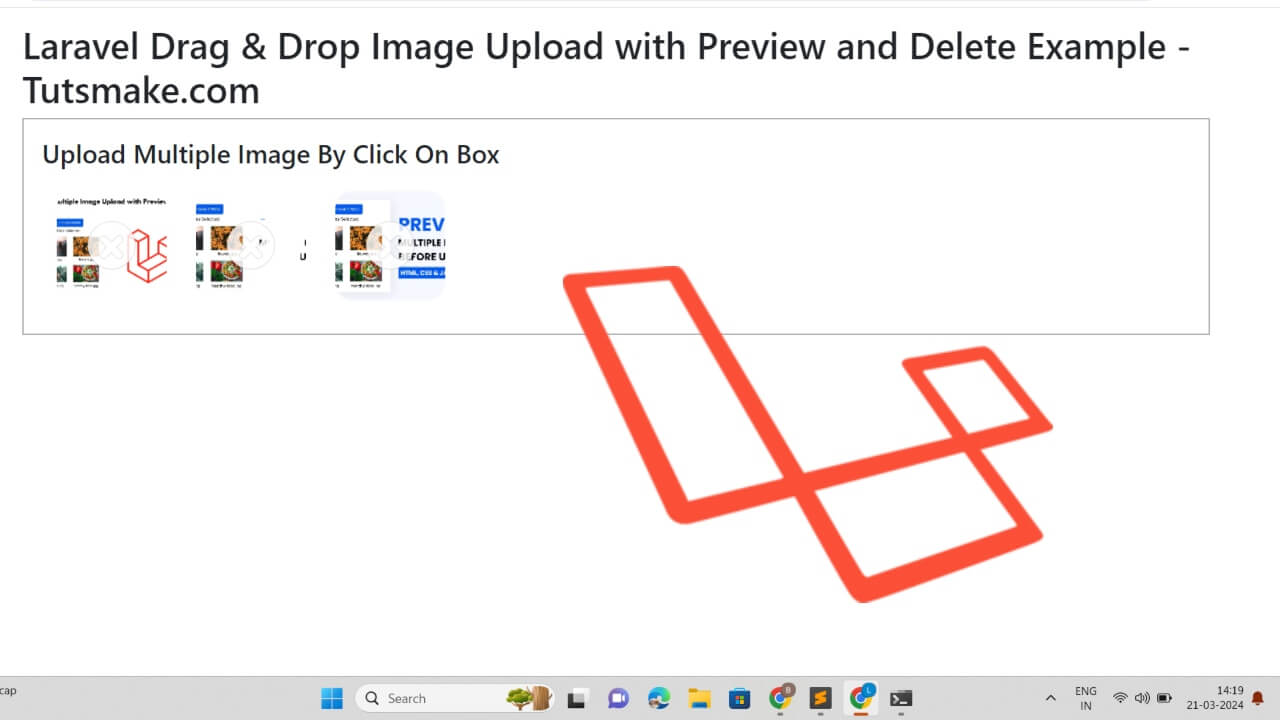 Drag and Drop Upload Image File in Laravel 11