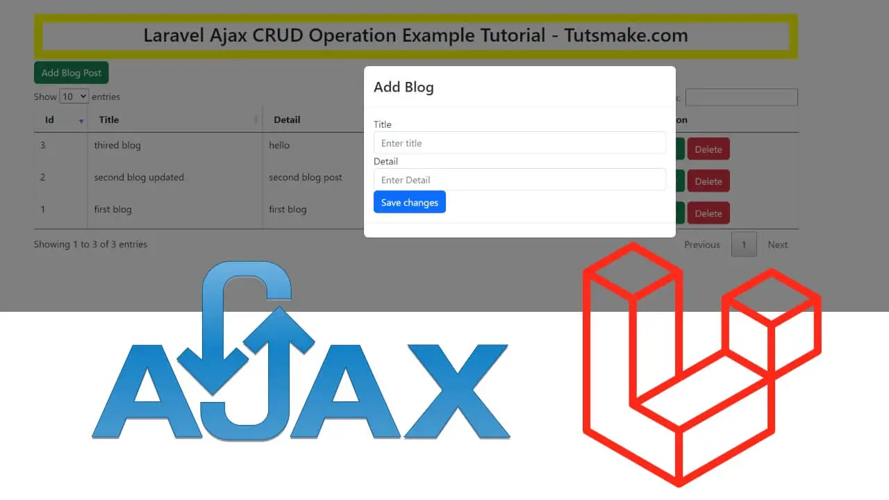 Laravel 11 Ajax CRUD Example Tutorial