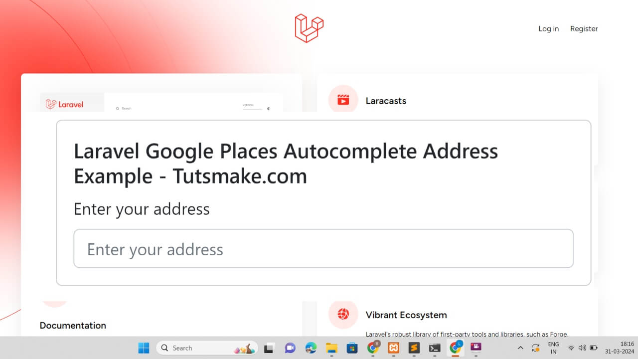 Laravel 11 Google Autocomplete Address Example