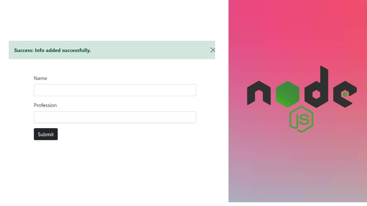 Node JS Express JS Flash Messages Tutorial